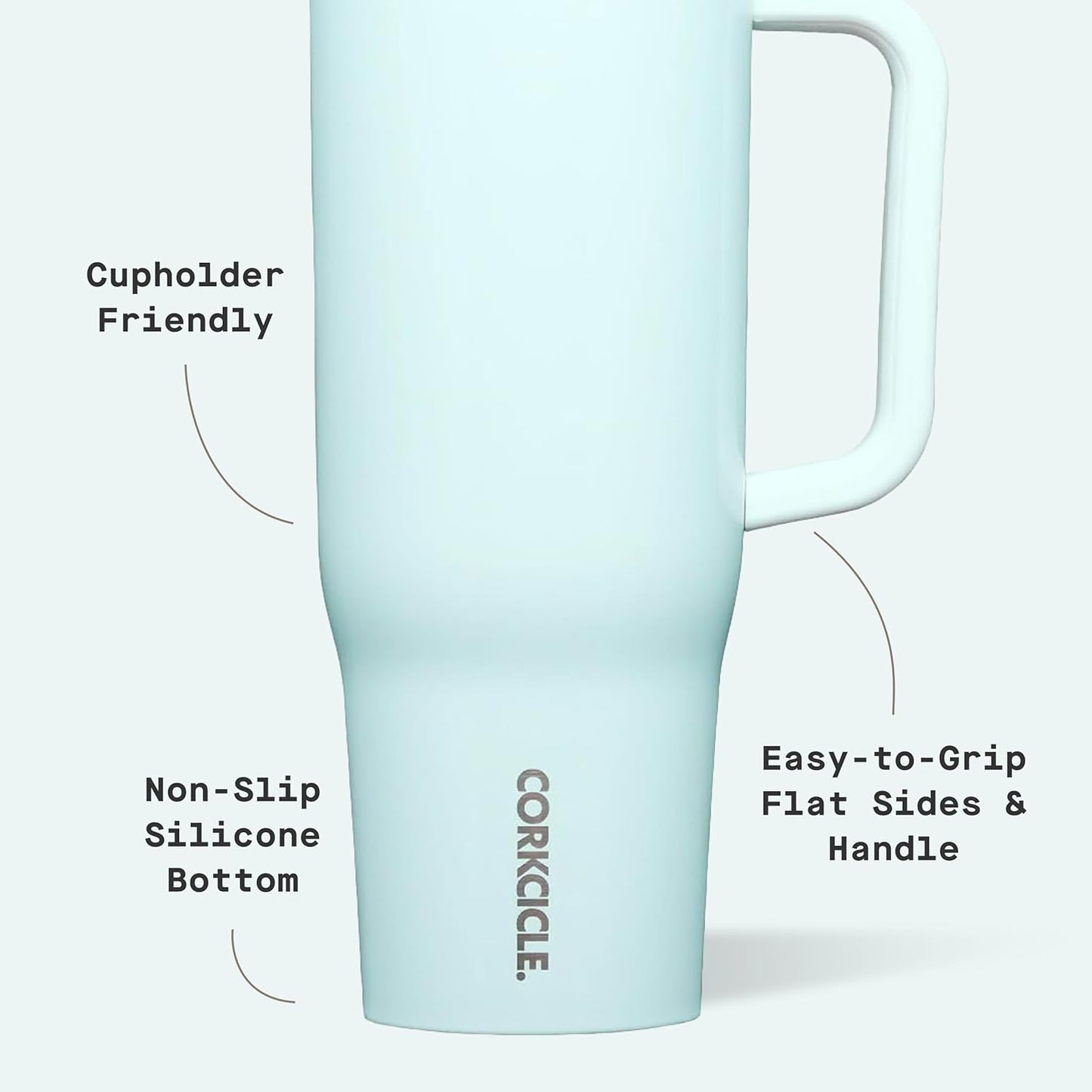 Cruiser Insulated Tumbler - Keeps Drinks Cold 20 Hours - Triple-Insulated Stainless Steel - Spill-Proof Lid - Summer Drinkware Gift - Keeps Drinks Ice Cold - 40 oz - Gloss Powder Blue