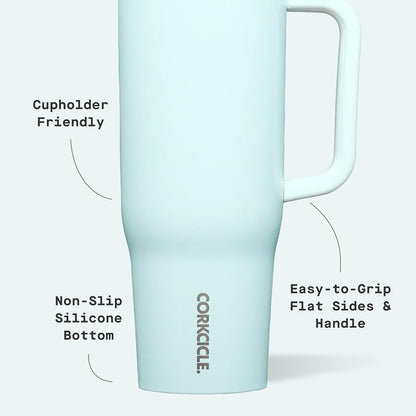 Cruiser Insulated Tumbler - Keeps Drinks Cold 20 Hours - Triple-Insulated Stainless Steel - Spill-Proof Lid - Summer Drinkware Gift - Keeps Drinks Ice Cold - 40 oz - Gloss Powder Blue