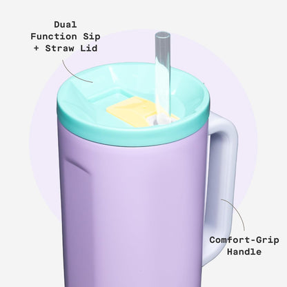 Cruiser Insulated Tumbler - Keeps Drinks Cold 20 Hours - Triple-Insulated Stainless Steel - Spill-Proof Lid - Summer Drinkware Gift - Keeps Drinks Ice Cold - 40 oz - Gloss Powder Blue