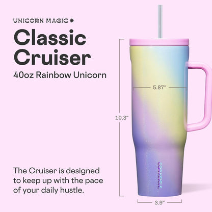 Cruiser Insulated Tumbler - Keeps Drinks Cold 20 Hours - Triple-Insulated Stainless Steel - Spill-Proof Lid - Summer Drinkware Gift - Keeps Drinks Ice Cold - 40 oz - Gloss Powder Blue