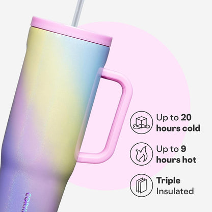 Cruiser Insulated Tumbler - Keeps Drinks Cold 20 Hours - Triple-Insulated Stainless Steel - Spill-Proof Lid - Summer Drinkware Gift - Keeps Drinks Ice Cold - 40 oz - Gloss Powder Blue