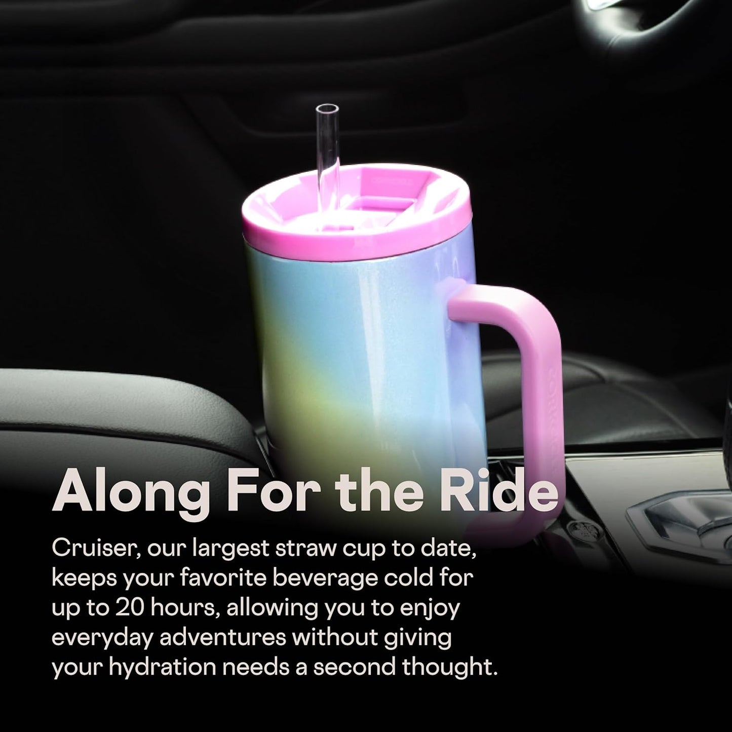 Cruiser Insulated Tumbler - Keeps Drinks Cold 20 Hours - Triple-Insulated Stainless Steel - Spill-Proof Lid - Summer Drinkware Gift - Keeps Drinks Ice Cold - 40 oz - Gloss Powder Blue