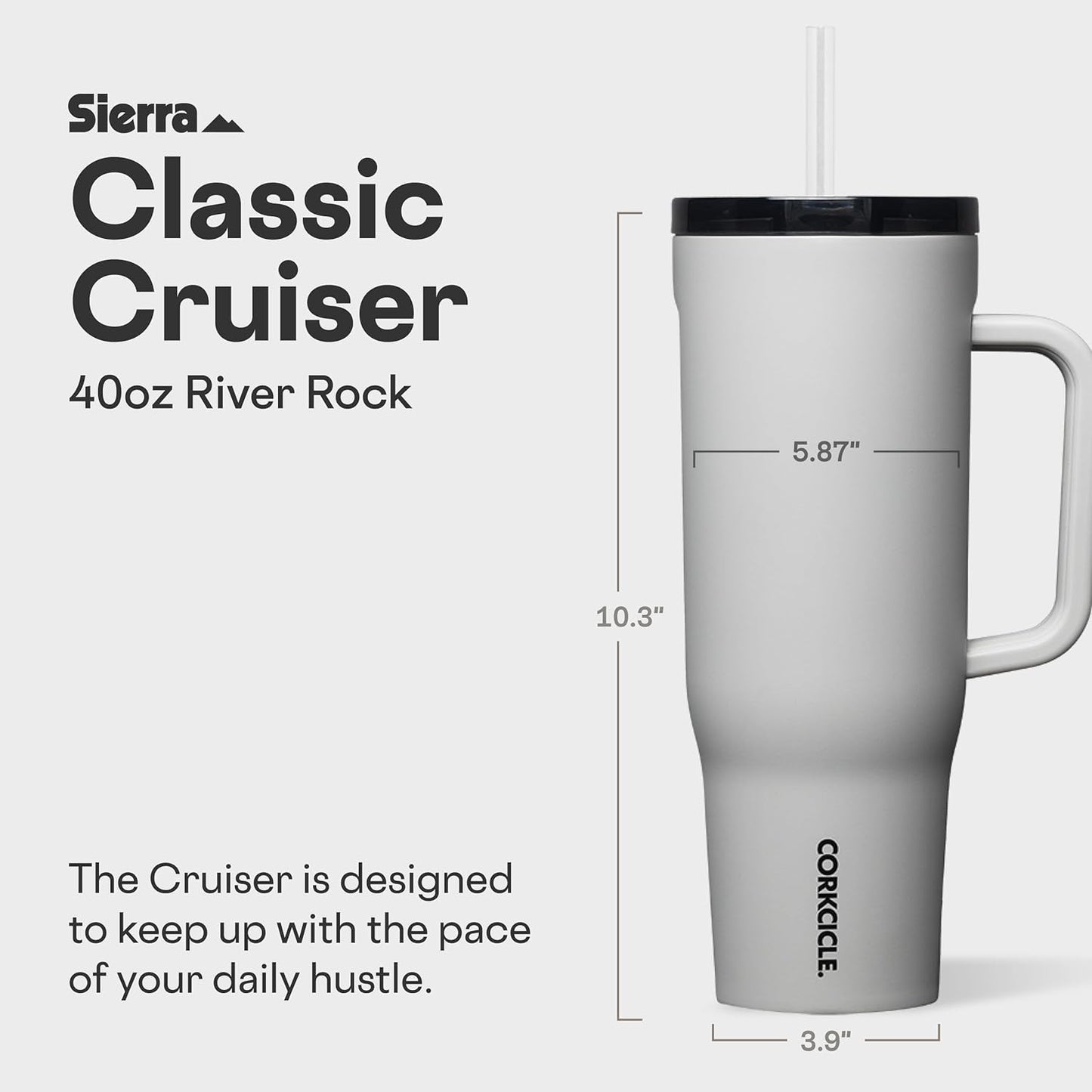 Cruiser Insulated Tumbler - Keeps Drinks Cold 20 Hours - Triple-Insulated Stainless Steel - Spill-Proof Lid - Summer Drinkware Gift - Keeps Drinks Ice Cold - 40 oz - Gloss Powder Blue