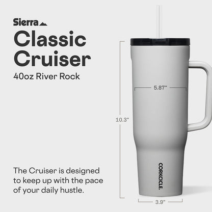 Cruiser Insulated Tumbler - Keeps Drinks Cold 20 Hours - Triple-Insulated Stainless Steel - Spill-Proof Lid - Summer Drinkware Gift - Keeps Drinks Ice Cold - 40 oz - Gloss Powder Blue