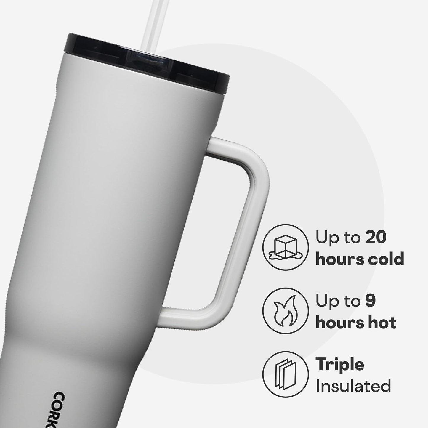 Cruiser Insulated Tumbler - Keeps Drinks Cold 20 Hours - Triple-Insulated Stainless Steel - Spill-Proof Lid - Summer Drinkware Gift - Keeps Drinks Ice Cold - 40 oz - Gloss Powder Blue