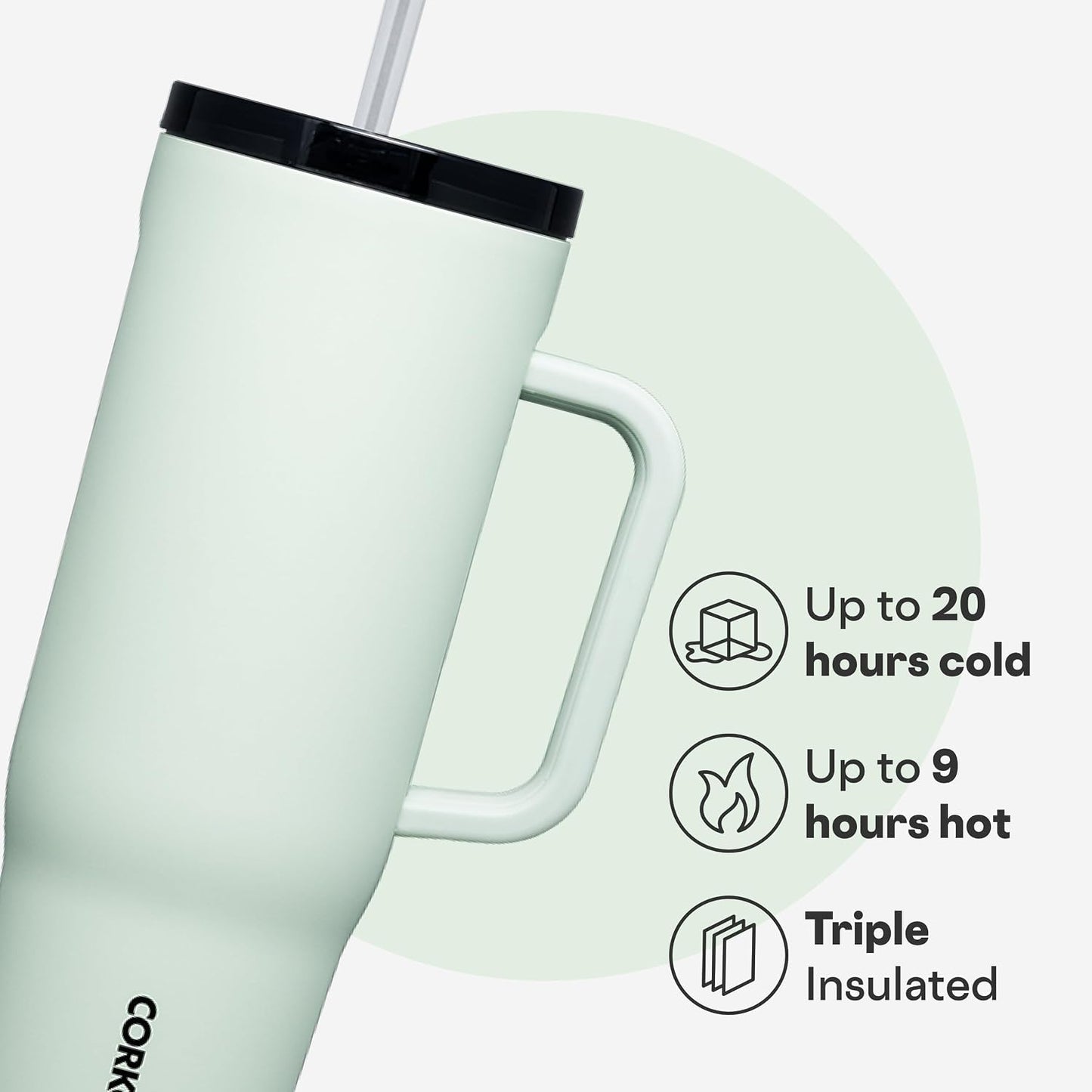 Cruiser Insulated Tumbler - Keeps Drinks Cold 20 Hours - Triple-Insulated Stainless Steel - Spill-Proof Lid - Summer Drinkware Gift - Keeps Drinks Ice Cold - 40 oz - Gloss Powder Blue