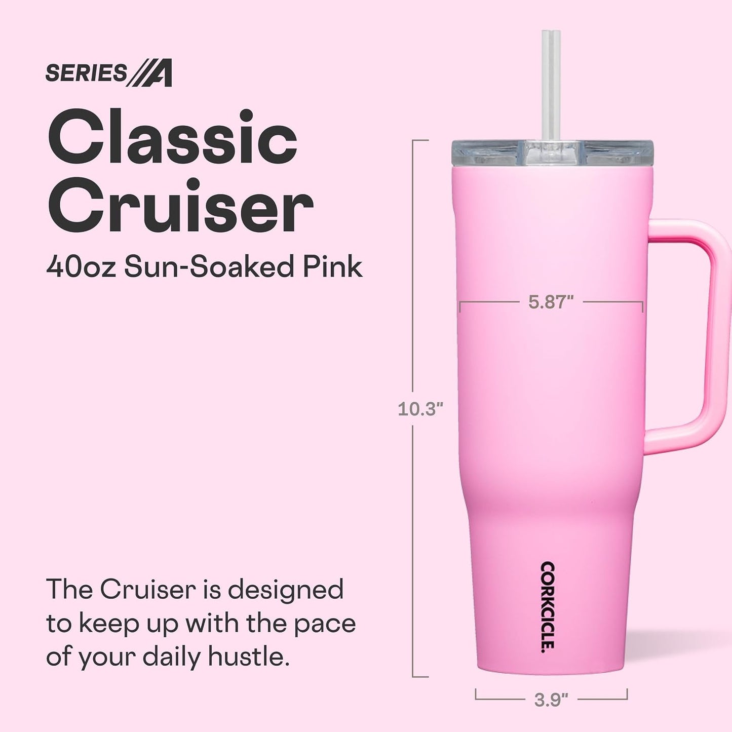 Cruiser Insulated Tumbler - Keeps Drinks Cold 20 Hours - Triple-Insulated Stainless Steel - Spill-Proof Lid - Summer Drinkware Gift - Keeps Drinks Ice Cold - 40 oz - Gloss Powder Blue