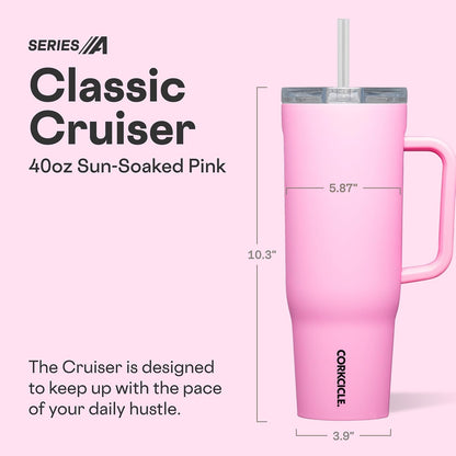 Cruiser Insulated Tumbler - Keeps Drinks Cold 20 Hours - Triple-Insulated Stainless Steel - Spill-Proof Lid - Summer Drinkware Gift - Keeps Drinks Ice Cold - 40 oz - Gloss Powder Blue