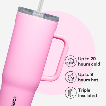 Cruiser Insulated Tumbler - Keeps Drinks Cold 20 Hours - Triple-Insulated Stainless Steel - Spill-Proof Lid - Summer Drinkware Gift - Keeps Drinks Ice Cold - 40 oz - Gloss Powder Blue