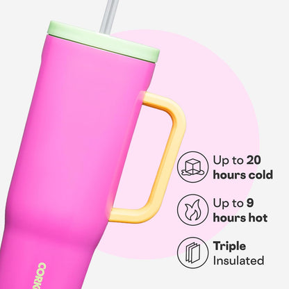 Cruiser Insulated Tumbler - Keeps Drinks Cold 20 Hours - Triple-Insulated Stainless Steel - Spill-Proof Lid - Summer Drinkware Gift - Keeps Drinks Ice Cold - 40 oz - Gloss Powder Blue