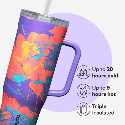 Cruiser Insulated Tumbler - Keeps Drinks Cold 20 Hours - Triple-Insulated Stainless Steel - Spill-Proof Lid - Summer Drinkware Gift - Keeps Drinks Ice Cold - 40 oz - Gloss Powder Blue