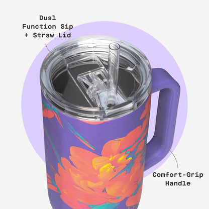 Cruiser Insulated Tumbler - Keeps Drinks Cold 20 Hours - Triple-Insulated Stainless Steel - Spill-Proof Lid - Summer Drinkware Gift - Keeps Drinks Ice Cold - 40 oz - Gloss Powder Blue