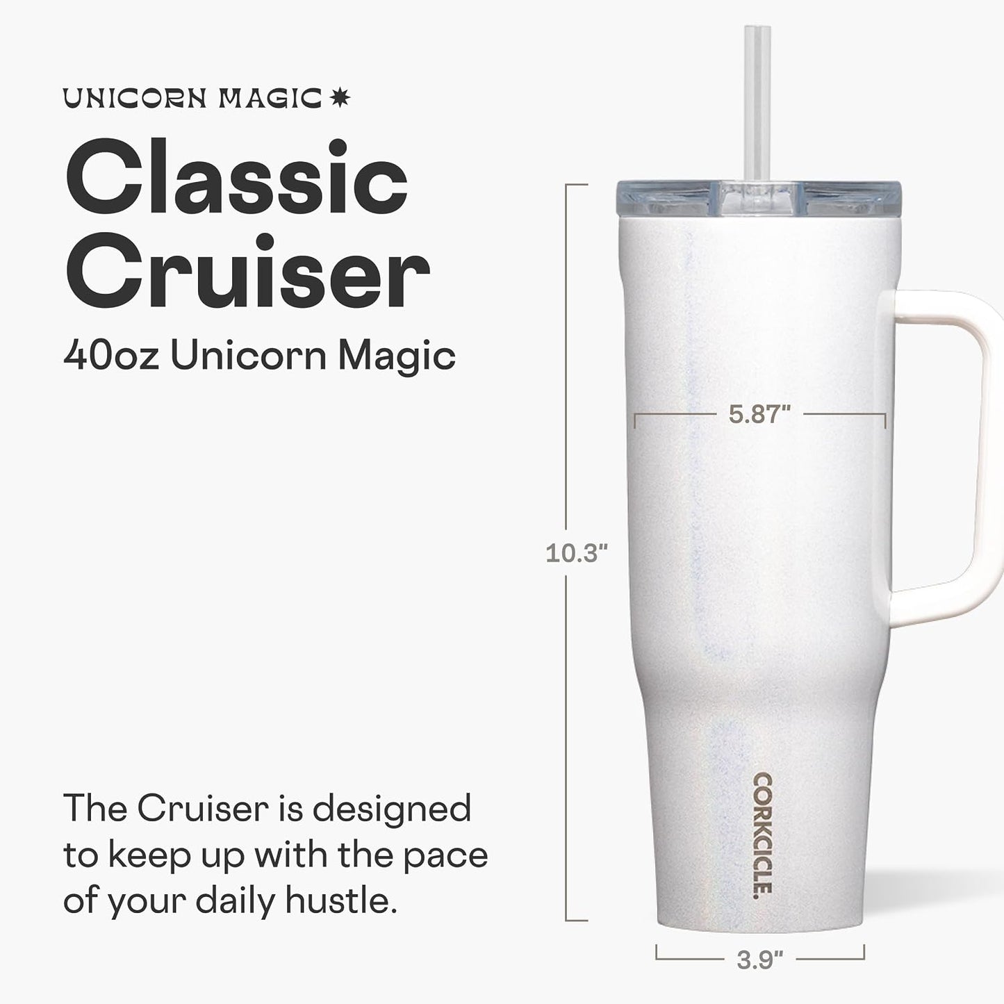 Cruiser Insulated Tumbler - Keeps Drinks Cold 20 Hours - Triple-Insulated Stainless Steel - Spill-Proof Lid - Summer Drinkware Gift - Keeps Drinks Ice Cold - 40 oz - Gloss Powder Blue