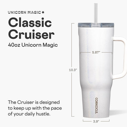 Cruiser Insulated Tumbler - Keeps Drinks Cold 20 Hours - Triple-Insulated Stainless Steel - Spill-Proof Lid - Summer Drinkware Gift - Keeps Drinks Ice Cold - 40 oz - Gloss Powder Blue