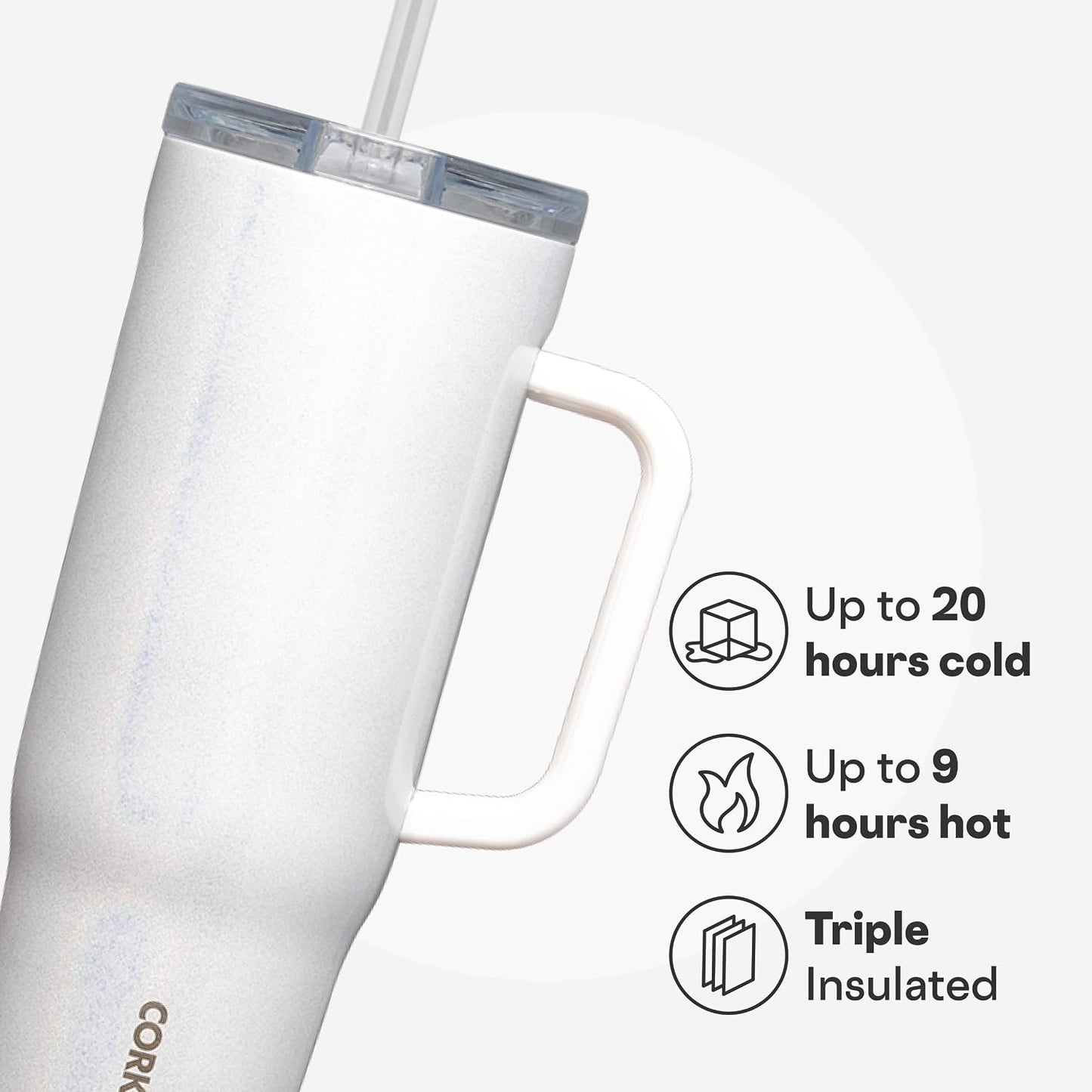 Cruiser Insulated Tumbler - Keeps Drinks Cold 20 Hours - Triple-Insulated Stainless Steel - Spill-Proof Lid - Summer Drinkware Gift - Keeps Drinks Ice Cold - 40 oz - Gloss Powder Blue