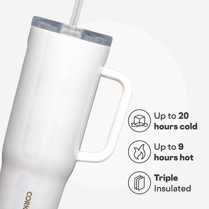 Cruiser Insulated Tumbler - Keeps Drinks Cold 20 Hours - Triple-Insulated Stainless Steel - Spill-Proof Lid - Summer Drinkware Gift - Keeps Drinks Ice Cold - 40 oz - Gloss Powder Blue