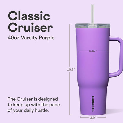 Cruiser Insulated Tumbler - Keeps Drinks Cold 20 Hours - Triple-Insulated Stainless Steel - Spill-Proof Lid - Summer Drinkware Gift - Keeps Drinks Ice Cold - 40 oz - Gloss Powder Blue