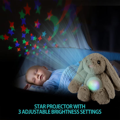 A13 White Noise Machine & Baby Sleep Soother with 15 Soothing Sounds & Projector Night Light Music Box, Cry Sensor, Rechargeable, Portable for Newborns, Toddlers, Attaches to Crib