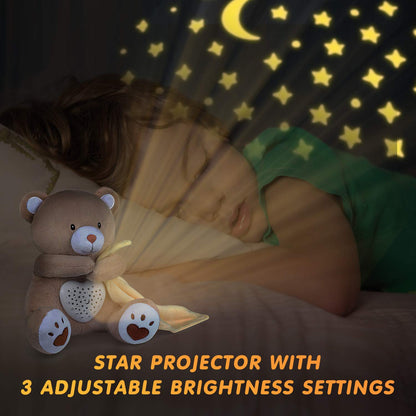A13 White Noise Machine & Baby Sleep Soother with 15 Soothing Sounds & Projector Night Light Music Box, Cry Sensor, Rechargeable, Portable for Newborns, Toddlers, Attaches to Crib