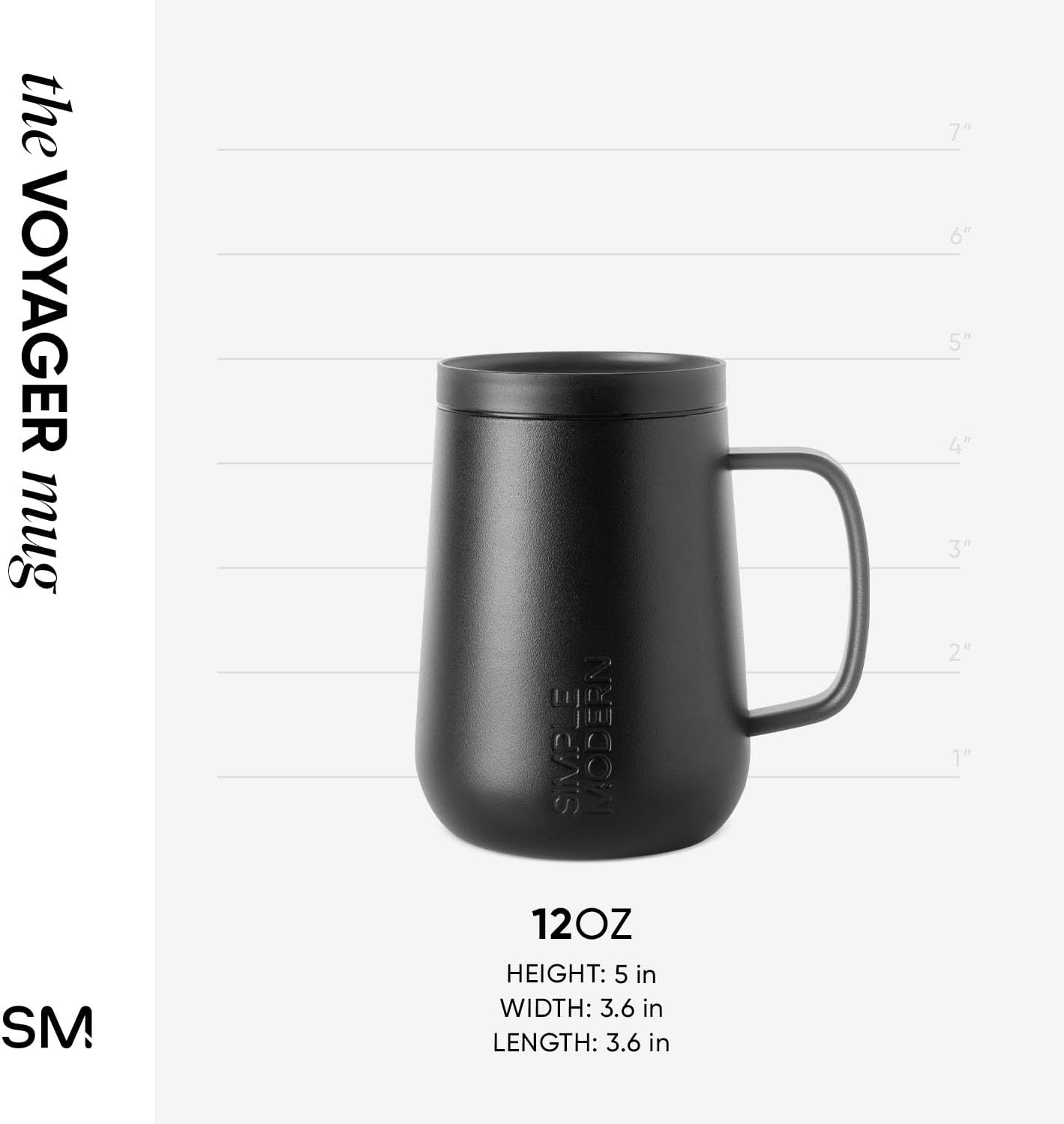 Voyager Signature Mug | Travel Coffee Tumbler with 360° Lid and Handle | Ceramic-Lined Insulated Stainless Steel Iced Cold Brew Cup | 12oz, Blush