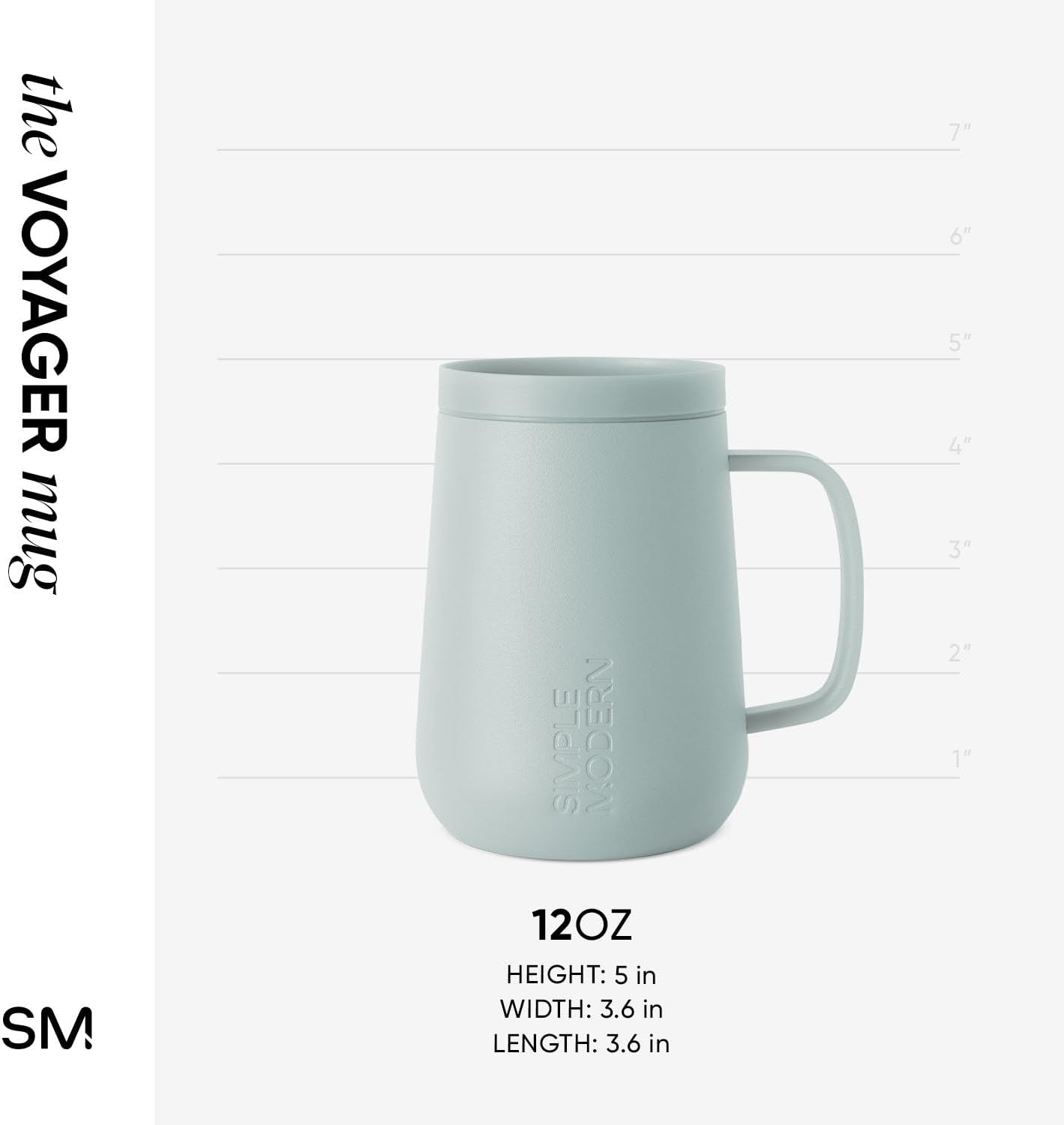 Voyager Signature Mug | Travel Coffee Tumbler with 360° Lid and Handle | Ceramic-Lined Insulated Stainless Steel Iced Cold Brew Cup | 12oz, Blush