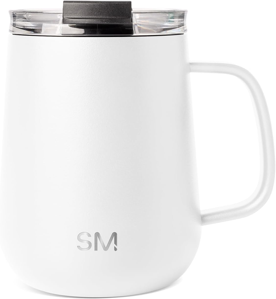 Voyager Signature Mug | Travel Coffee Tumbler with 360° Lid and Handle | Ceramic-Lined Insulated Stainless Steel Iced Cold Brew Cup | 12oz, Blush