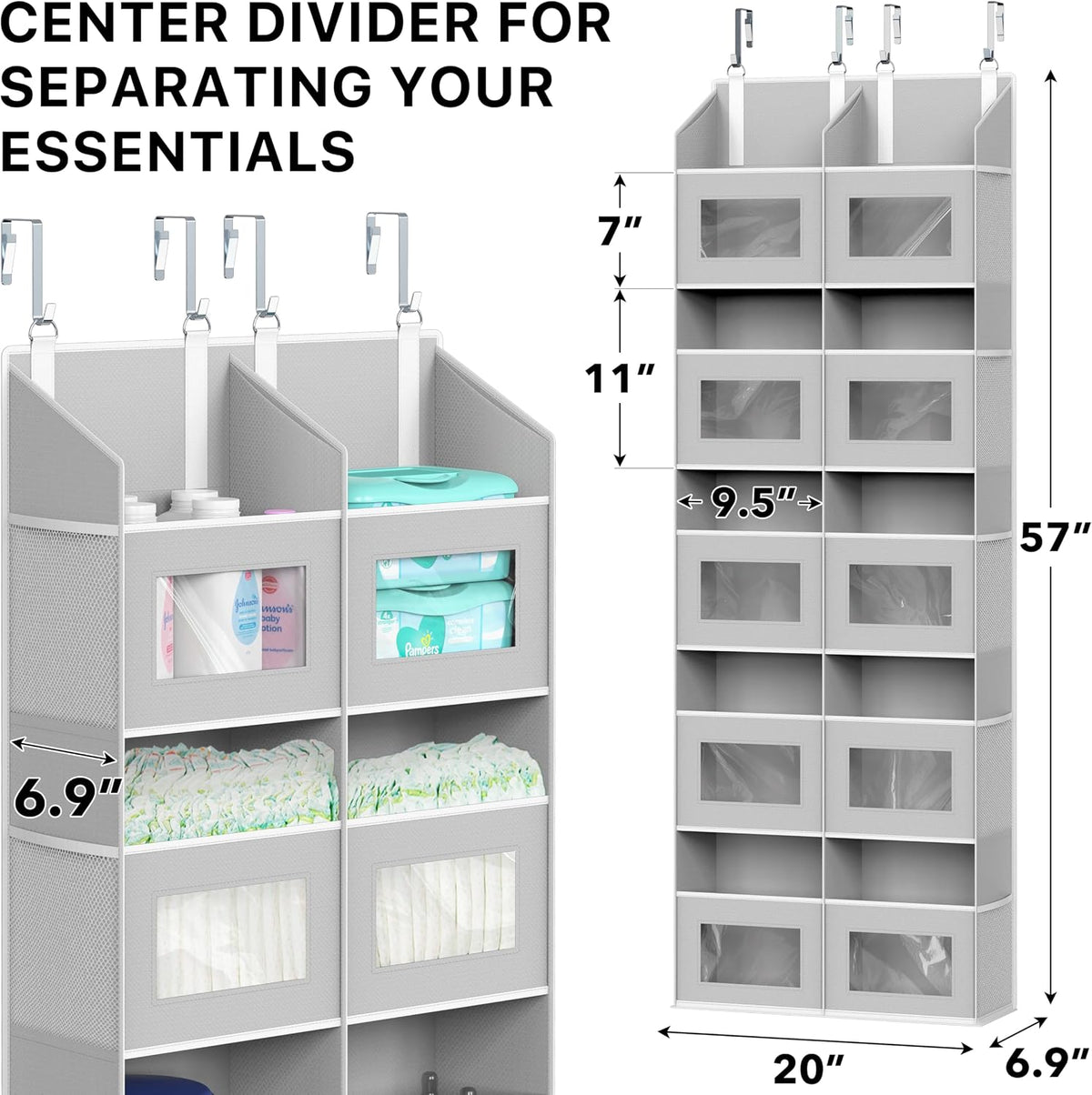 Extra Large Heavy Duty 10 Pockets Over the Door Organizer