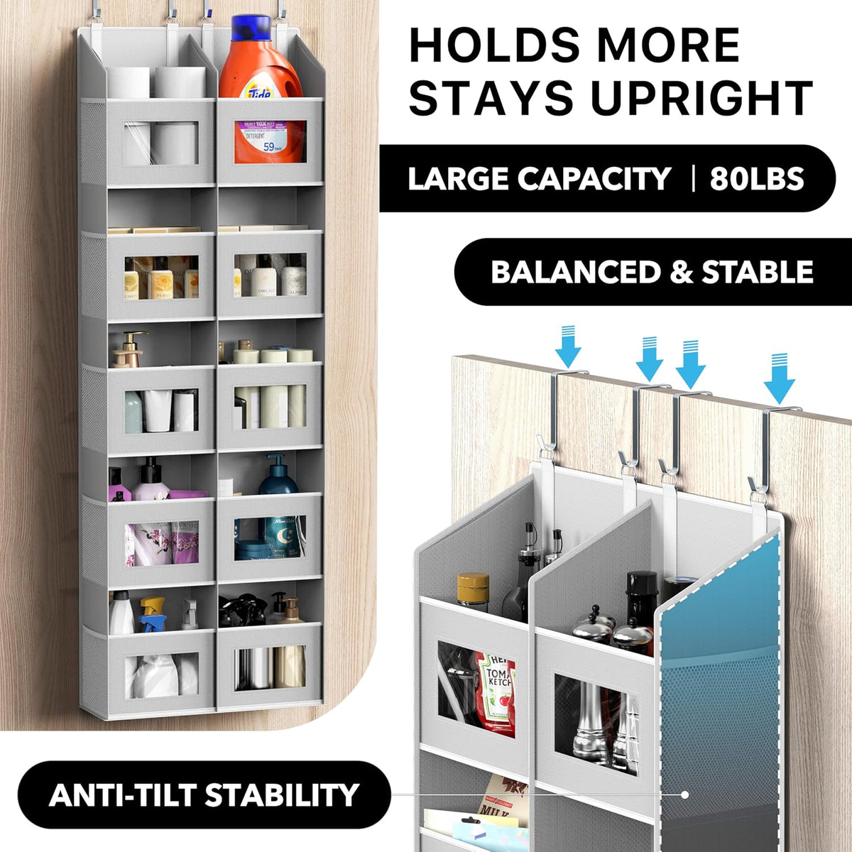 Extra Large Heavy Duty 10 Pockets Over the Door Organizer