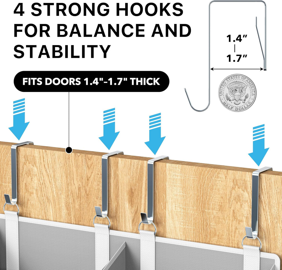 Extra Large Heavy Duty 10 Pockets Over the Door Organizer