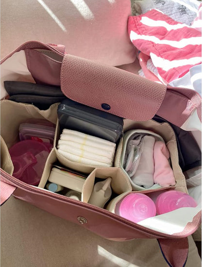 Baby Diaper Bag Insert Organizer (Dimensions: 12 X 6.4 X 8 Inch, Black)