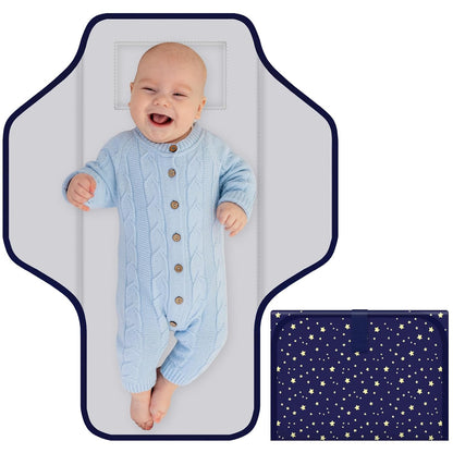 Portable Diaper Changing Pad for Baby & Toddler Waterproof Foldable Baby Changing Mat Built-in Pillow, Travel Infant Changing Pads for Moms Baby Changer Machine Washable