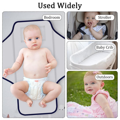 Portable Diaper Changing Pad for Baby & Toddler Waterproof Foldable Baby Changing Mat Built-in Pillow, Travel Infant Changing Pads for Moms Baby Changer Machine Washable