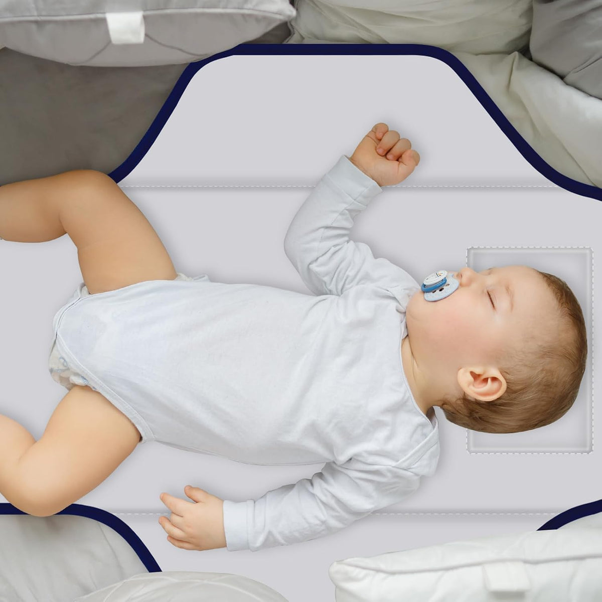 Portable Diaper Changing Pad for Baby & Toddler Waterproof Foldable Baby Changing Mat Built-in Pillow, Travel Infant Changing Pads for Moms Baby Changer Machine Washable