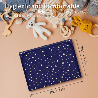 Portable Diaper Changing Pad for Baby & Toddler Waterproof Foldable Baby Changing Mat Built-in Pillow, Travel Infant Changing Pads for Moms Baby Changer Machine Washable
