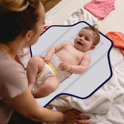 Portable Diaper Changing Pad for Baby & Toddler Waterproof Foldable Baby Changing Mat Built-in Pillow, Travel Infant Changing Pads for Moms Baby Changer Machine Washable