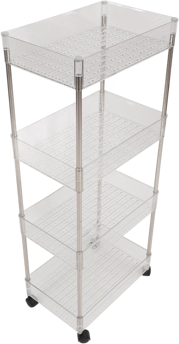 Transparent Large Rectangular Storage Rack, Multifunctional Baby Changing Table Cart, Mobile Shopping Cart Diaper Storage Box for Storage Like Baby Clothes, Baby Wipes