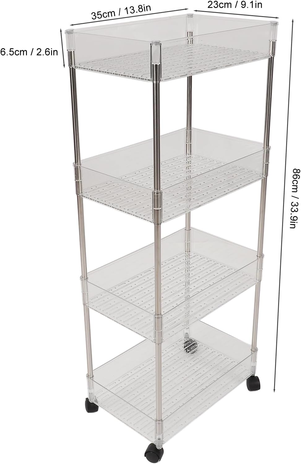 Transparent Large Rectangular Storage Rack, Multifunctional Baby Changing Table Cart, Mobile Shopping Cart Diaper Storage Box for Storage Like Baby Clothes, Baby Wipes