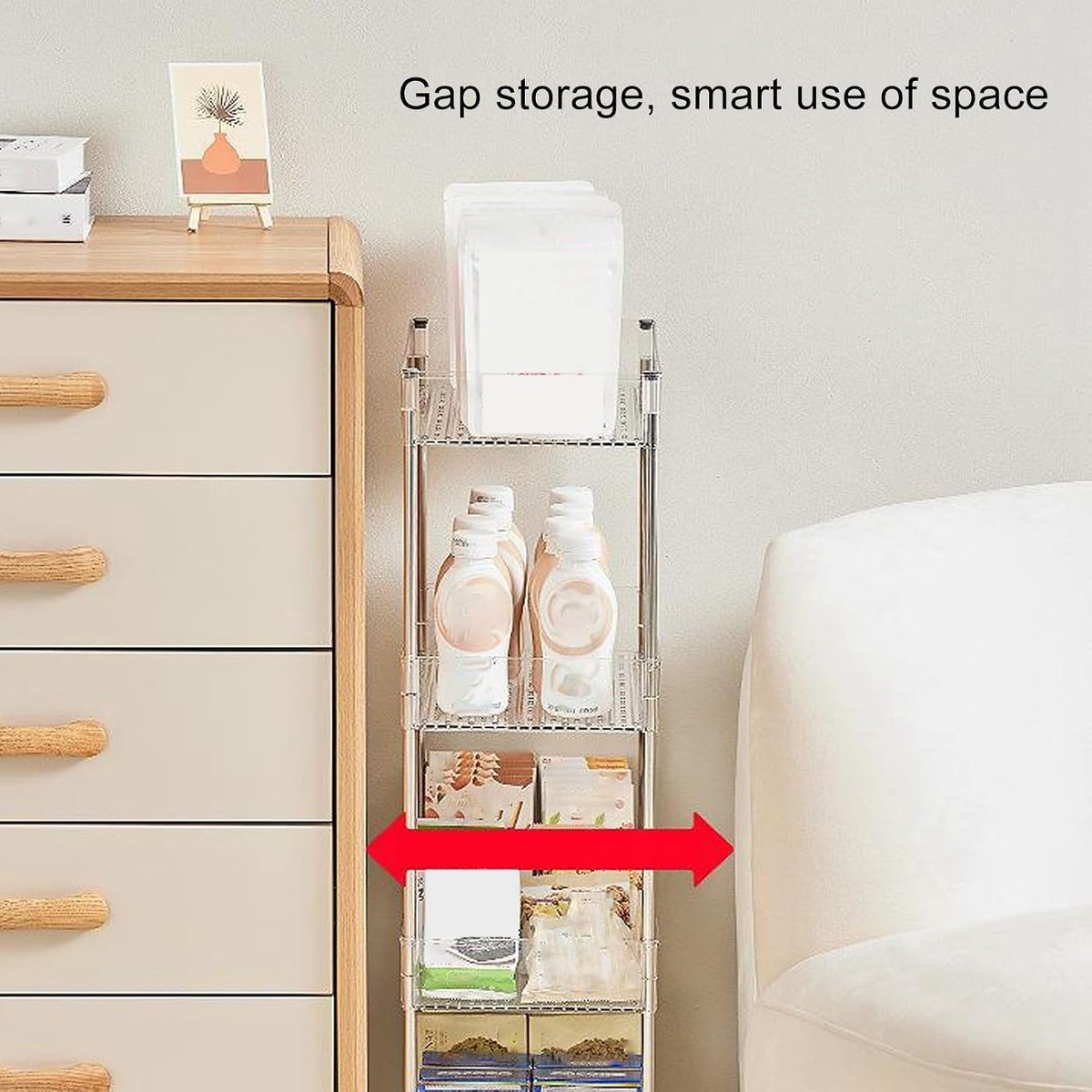 Transparent Large Rectangular Storage Rack, Multifunctional Baby Changing Table Cart, Mobile Shopping Cart Diaper Storage Box for Storage Like Baby Clothes, Baby Wipes