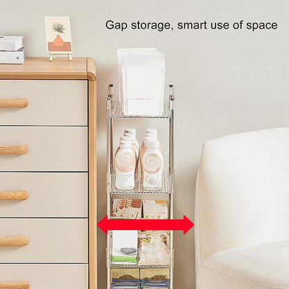 Transparent Large Rectangular Storage Rack, Multifunctional Baby Changing Table Cart, Mobile Shopping Cart Diaper Storage Box for Storage Like Baby Clothes, Baby Wipes