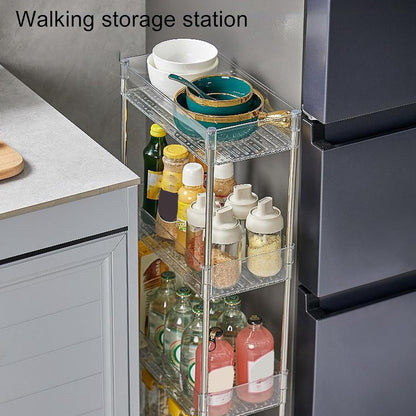 Transparent Large Rectangular Storage Rack, Multifunctional Baby Changing Table Cart, Mobile Shopping Cart Diaper Storage Box for Storage Like Baby Clothes, Baby Wipes
