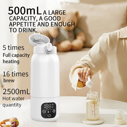 Portable Bottle Warmer for Travel, Milk Warmer for Baby with Fast Heating