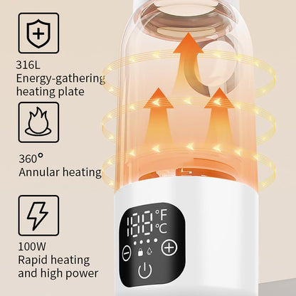 Portable Bottle Warmer for Travel, Milk Warmer for Baby with Fast Heating