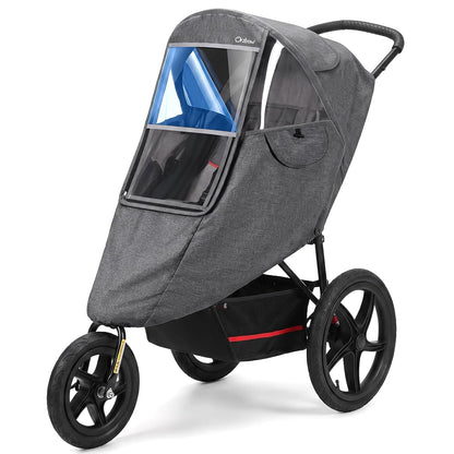 Universal Stroller Rain Cover, Thick & Durable, Sun Protection, Gray