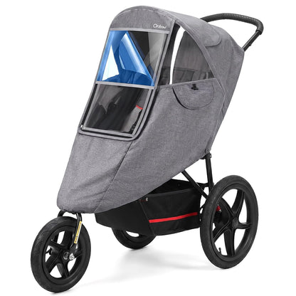 Universal Stroller Rain Cover, Thick & Durable, Sun Protection, Gray