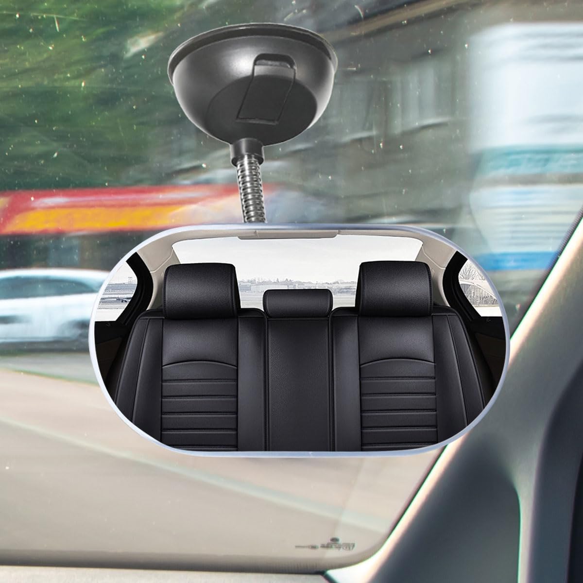 Universal Car Baby Mirror – 360° Adjustable Wide Angle Convex Rearview Mirror with Suction Cup for Rear-Facing Seats, HD Car Interior Safety Mirror for Viewing Backseat Passengers (1PC)