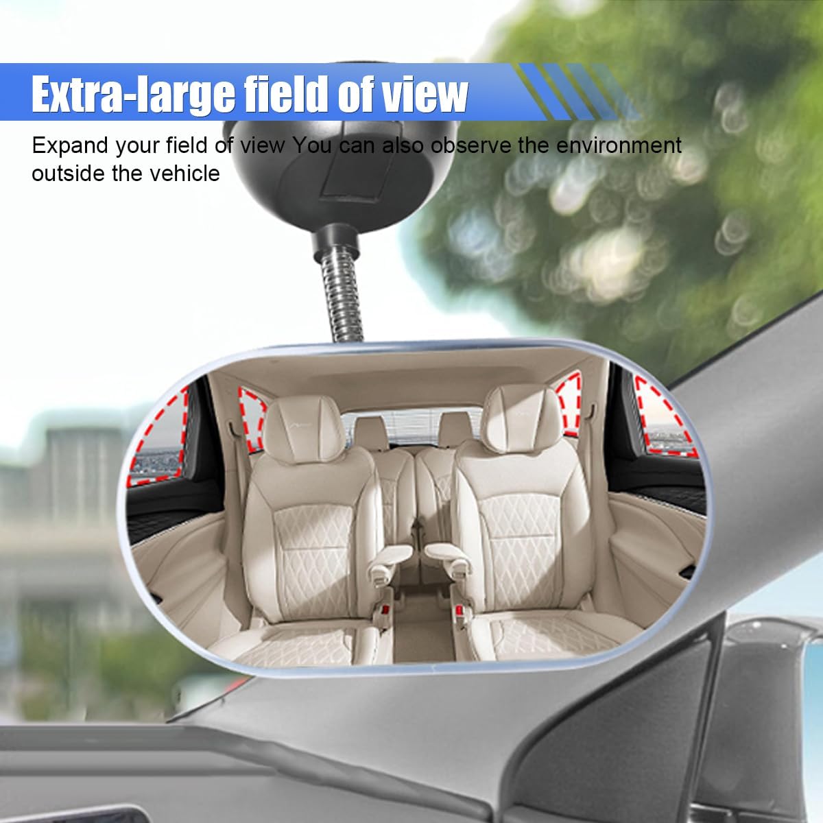 Universal Car Baby Mirror – 360° Adjustable Wide Angle Convex Rearview Mirror with Suction Cup for Rear-Facing Seats, HD Car Interior Safety Mirror for Viewing Backseat Passengers (1PC)