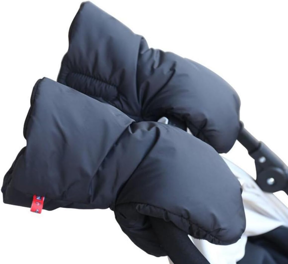 Stroller Hand Muff Pair Outdoor Winter Windproof Gloves Black