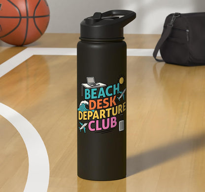 Beach Desk Departure Club Travel Work Lifestyle Stainless Steel Insulated Water Bottle