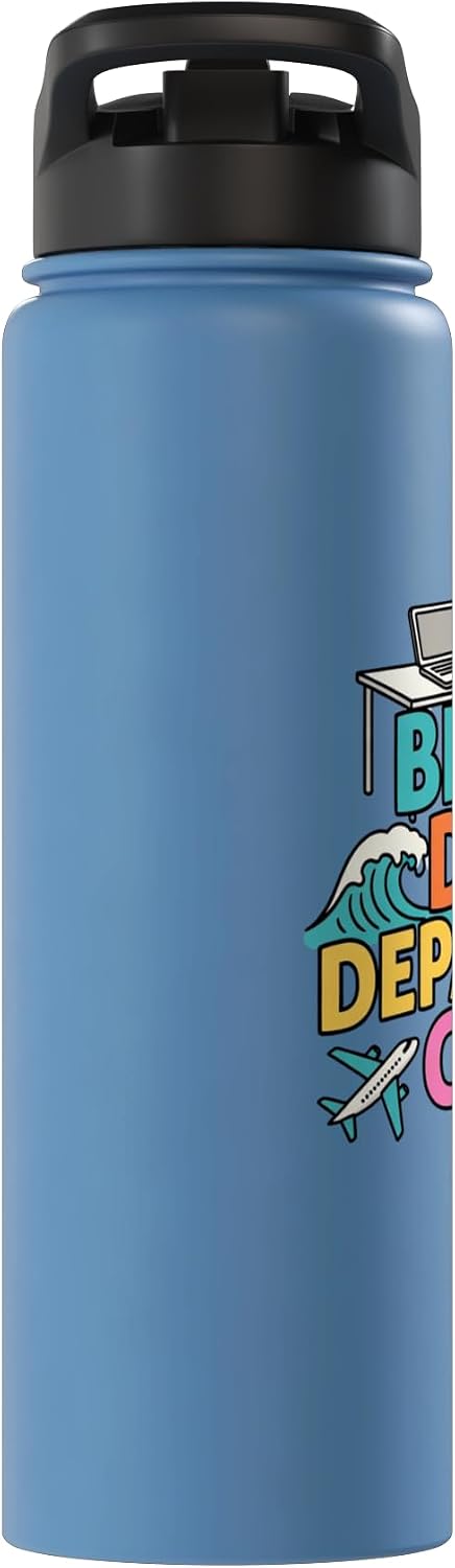 Beach Desk Departure Club Travel Work Lifestyle Stainless Steel Insulated Water Bottle