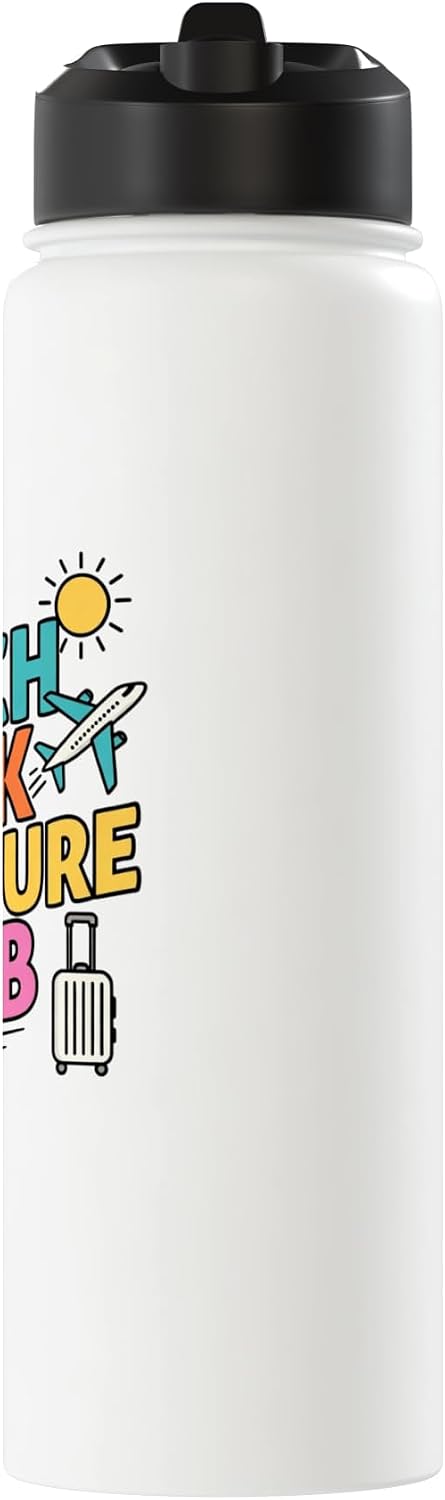 Beach Desk Departure Club Travel Work Lifestyle Stainless Steel Insulated Water Bottle
